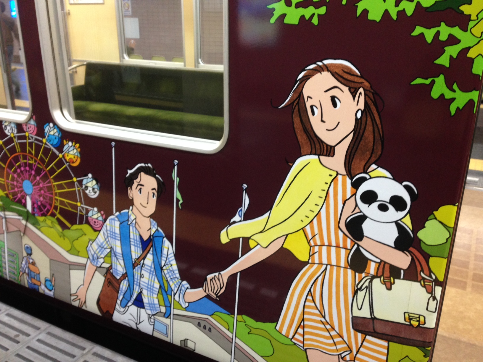 阪急電車の素敵なラッピング列車　～わたせせいぞうさんの神戸の絵～